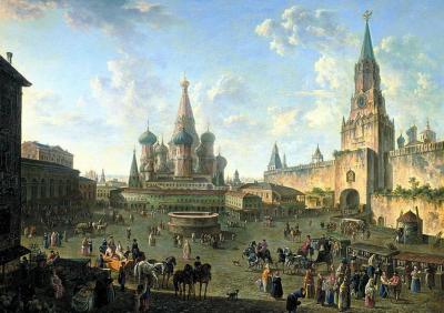 La Plaza Roja de Moscú en 1801 por Fedor Alekseev