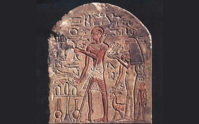 Representació d'una víctima de pòlio, Egipte dinastía XVIII